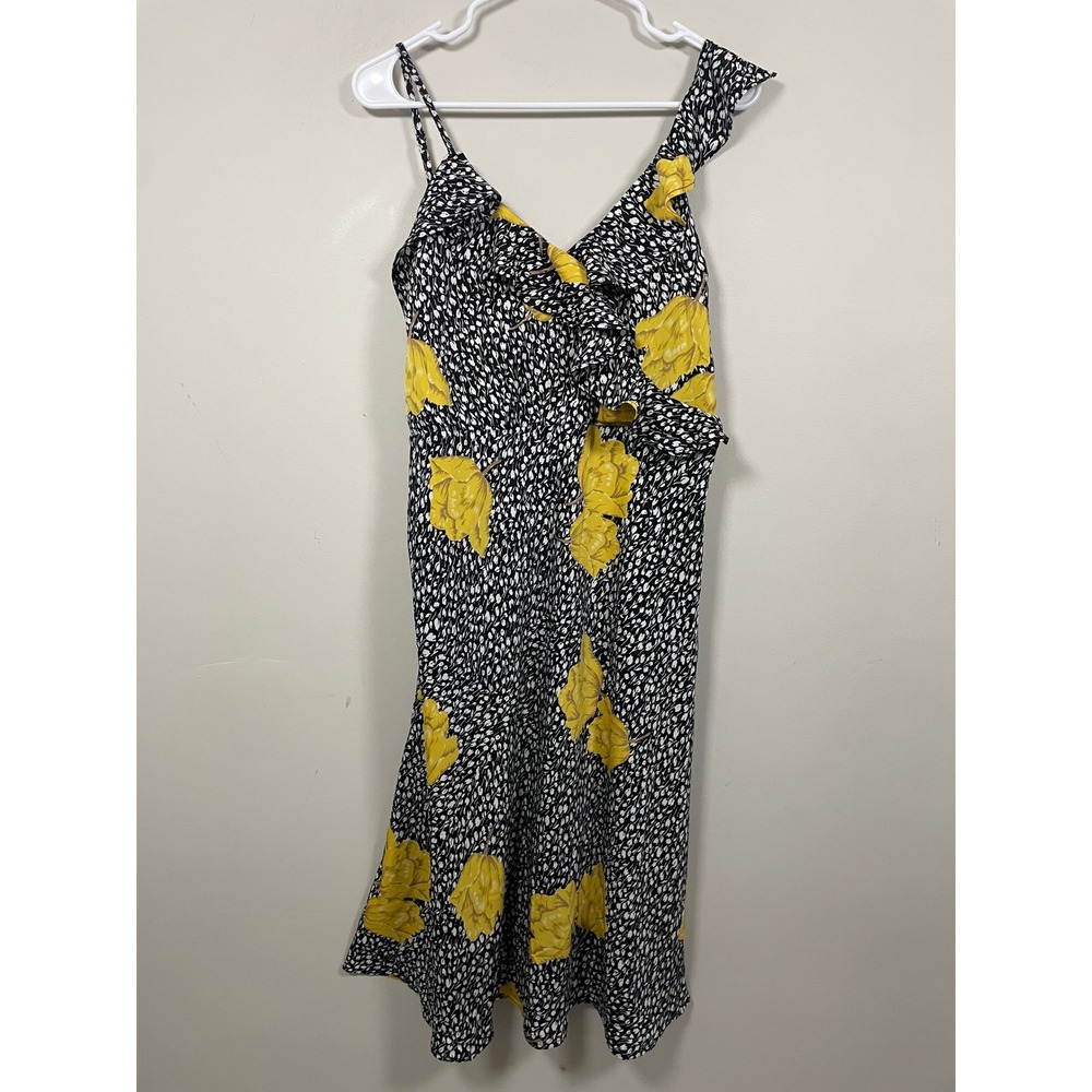 NWT ModCloth Floral Ruffle Slip Midi Dress Size 14 Wedding Guest Cocktail